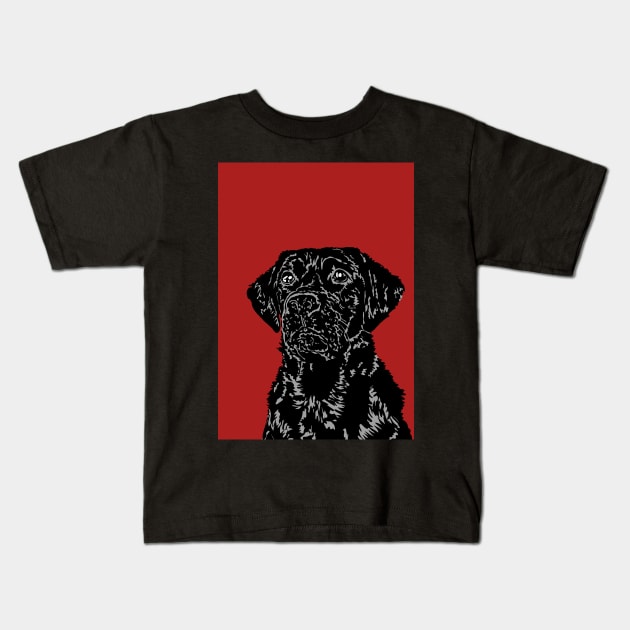 Betsy the Black Labrador Dog Kids T-Shirt by NattyDesigns